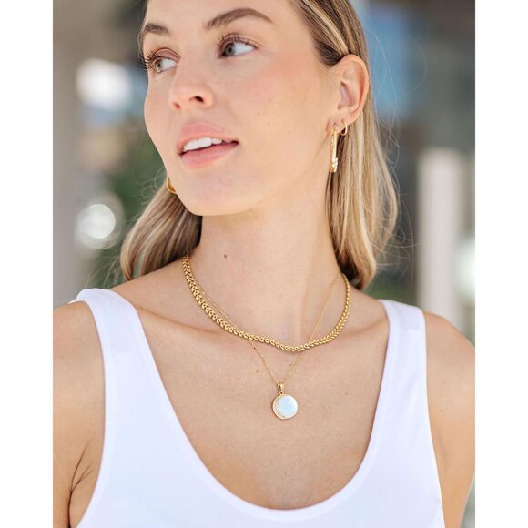 18K Gold Plated Paperclip Chain Choker Satellite Chain Freshwater Cultured Biwa - Picture 3 of 7